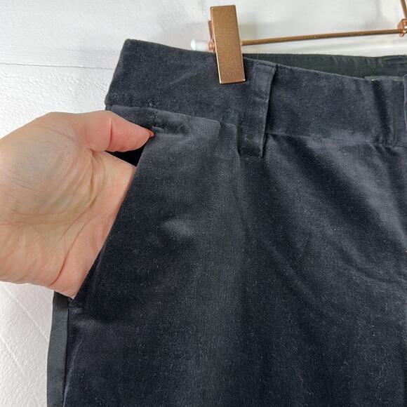 BANANA REPUBLIC Black Velvet Stretch Wide Leg Mid Rise Dress Pants Size 4 - Picture 9 of 11